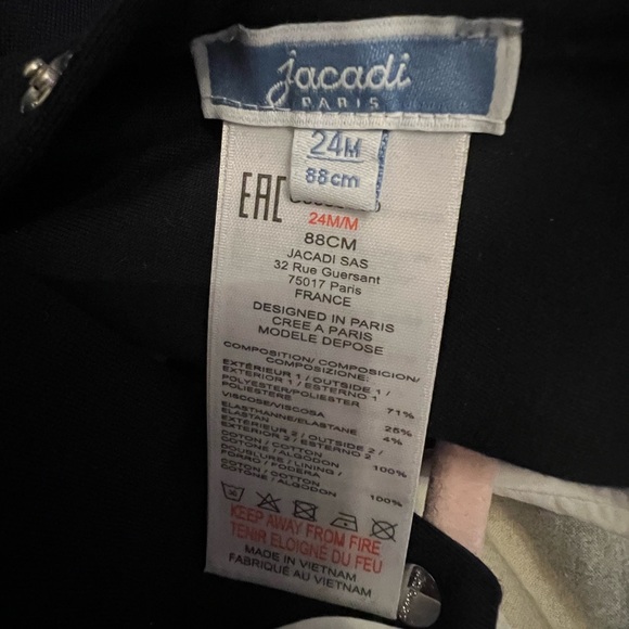 JACADI - Girls' Short Sleeve Navy Dress - Picture 3 of 3